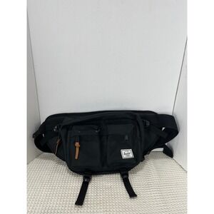 Herschel Supply Co Black Fanny Pack Waist Bag Belt Bag Hip Pack Pouch 2 pockets